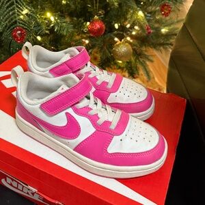 Nike Kids Fuchsia and White Sneakers